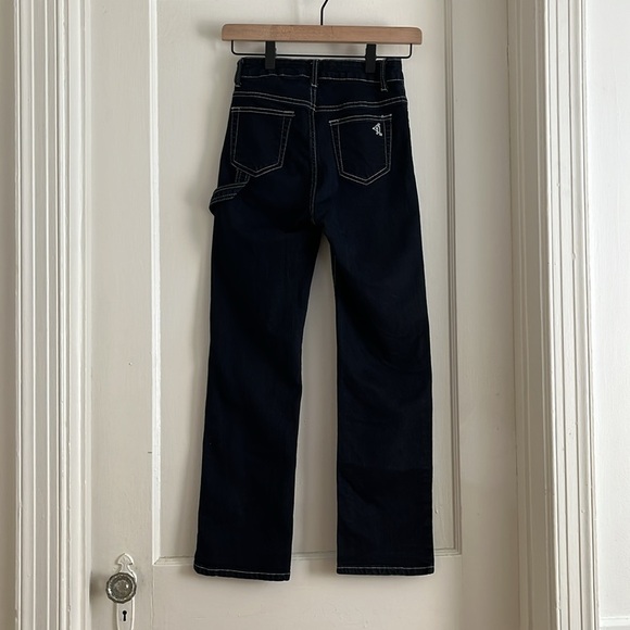 VIP Jeans Contrast Stitch Straight Leg Black Carpenter Denim with Hammer Loop - Picture 2 of 11